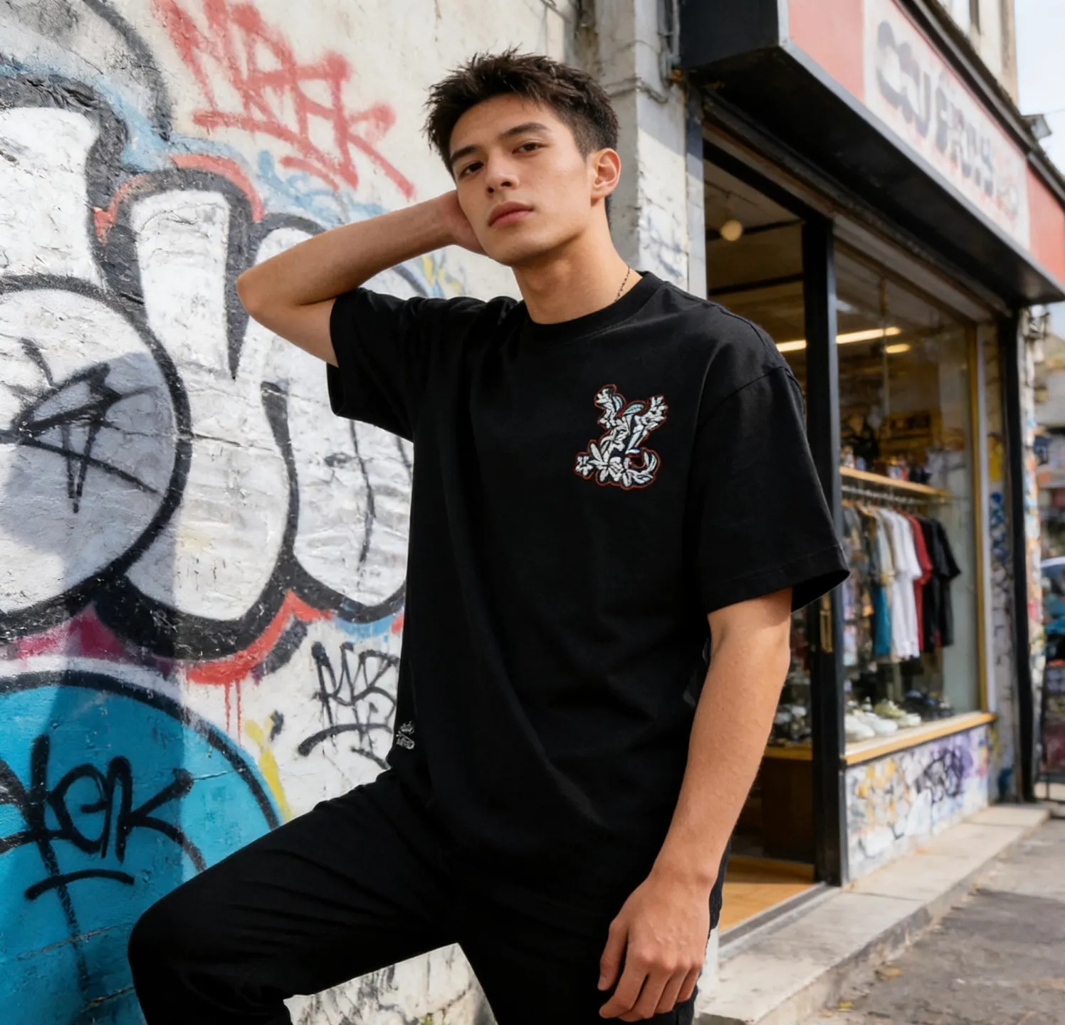 Louis Vuitton/Louis Vuitton floral embroidered short sleeves